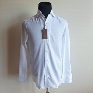 NEW Stenstroms White Slimline Button Down 100% Cotton Dress Shirt Size M